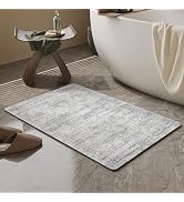 Mecko Bath Mat, Ultra Absorbent Quick Dry Bathroom Floor Mats-Rubber Non-Slip Thin Bathroom Rug F...