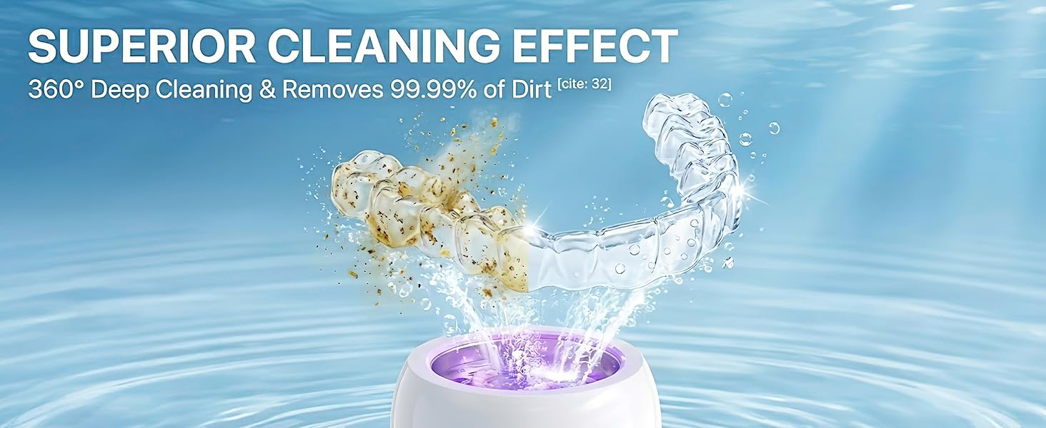 ultrasonic retainer cleaner denture cleaner dental pod night guard toothbrush sanitizer dentures