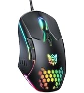 Wired PC Gaming Mouse: High Precision Sensor,RGB Backlit, Adjustable DPI, 7 Buttons Programmable,...