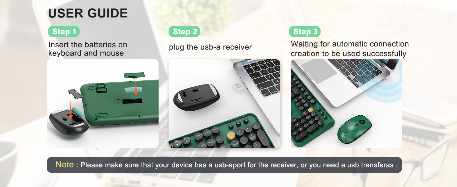 Wireless Keyboard and Mouse Combo