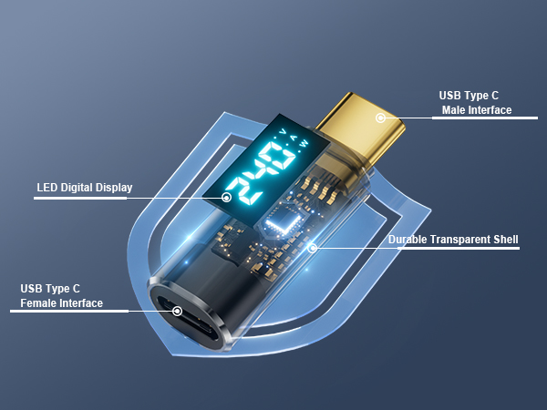 usb c adapter with digital display