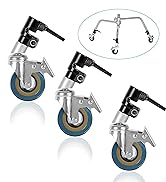 Professional Swivel Caster Wheels Set for Heavy Duty Photography C Stand with 25mm Diameter, Univ...
