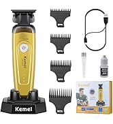 KEMEI 90-5 Hair & Beard Trimmer for Men, Zero Gap Trimmer with DLC Blade & Charging Base, 7500 RP...