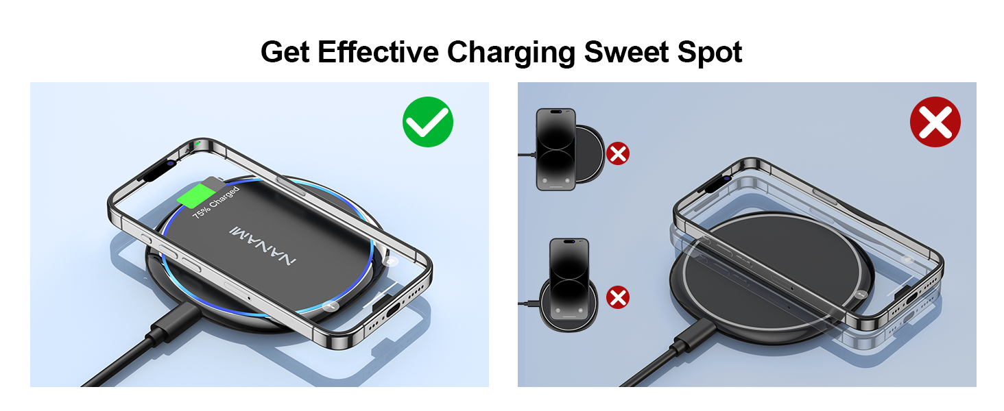 put the phone in the center of ther pad