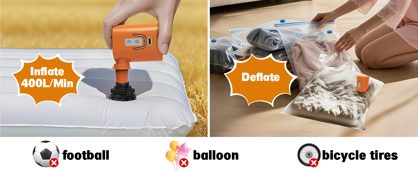 Inflate Deflate air pump for Air Mattress