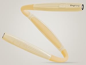 Transparent yellow plastic folding ruler or measuring tool against white background.