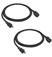16 SJTW AWG Heavy Duty Power Cord 3 Prong Extension Cord, NEMA 5-15P to NEMA 5-15R, Power Cable f...