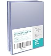Binditek 200 Pack 8 Mil Clear PVC Binding Presentation Covers, Letter Size Binding Front Covers, ...