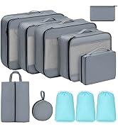 Easortm Packing Cubes for Suitcases, Travel Cubes Suitcase Organizer for Travel Essentials, Lugga...