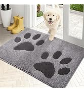 PURRUGS Dirt Trapping Door Mat 20" x 31.5", Non-Skid/Slip Machine Washable Microfiber Entryway Ru...
