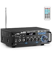 Moukey 2.0 Channel Stereo Bluetooth 5.0 Karaoke Amplifier, 300W Audio Stereo Receiver with RCA, U...