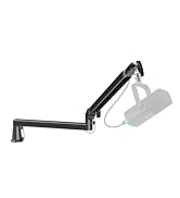 Prizmora Low Profile Boom Arm Adjustable Mic Arm Stand Microphone Holder Solid Metal Desk Mounted
