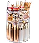 sanipoe 360 Diamond Rotating Makeup Organizer, Large Capacity Detachable Spinning Cosmetics Stora...