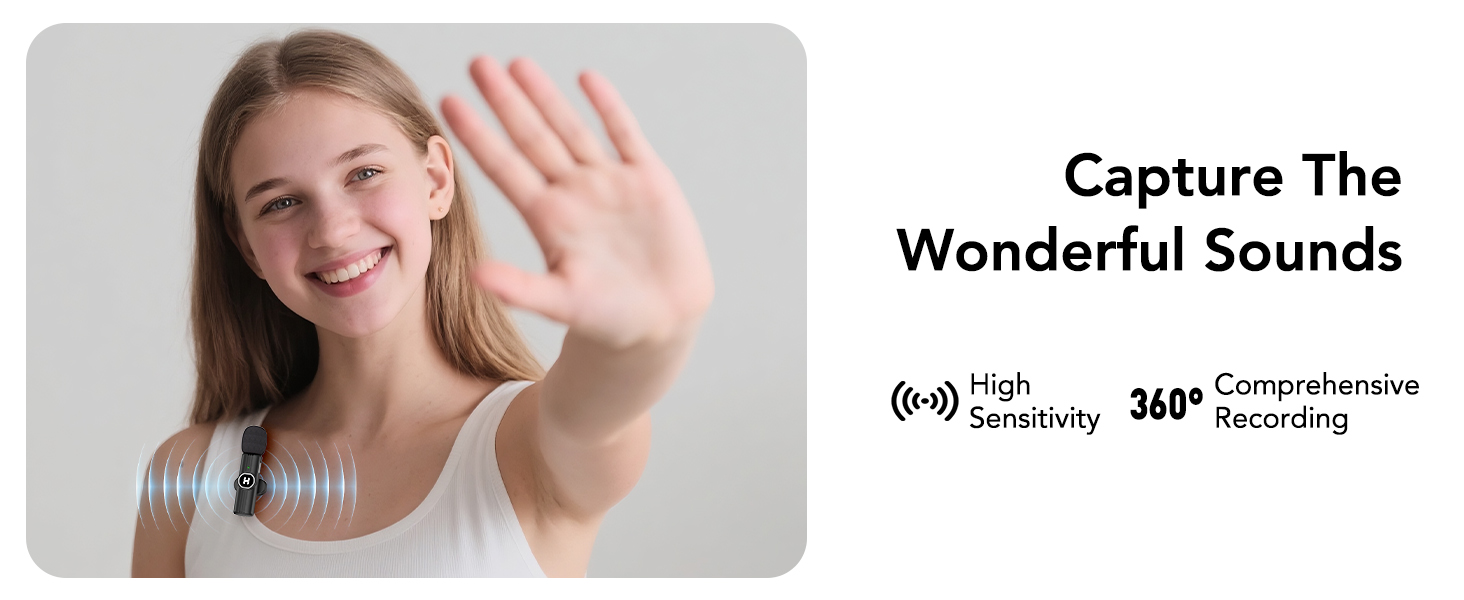 HEHOTTC 3 in 1 Mini Wireless Lavalier Microphone for All Devices