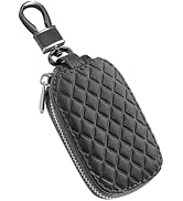 IHOTDER Stylish Car Key Case with Keychain and Zipper - Genuine Leather Car Key Case Holder for R...