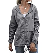 Muzeca Women's Waterproof Raincoat Lightweight Rain Jacket Hooded Windbreaker with Pockets for Ou...
