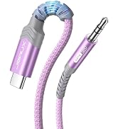 JSAUX USB C to 3.5mm Audio Aux Jack Cable [3.3ft], USB Type C to 3.5mm Headphone Stereo Cord Car ...