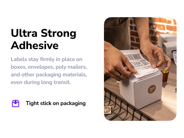 strong adhesive label place on packaging materials supplies tight stick box