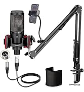 Condenser Microphone XLR,Professional Studio Recording Microphone for Computer PC,Cardioid Podcas...