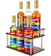 SHILFID Coffee Syrup Organizer Rack,2-Tier Coffee Syrup Stand Holder for Coffee Station Counterto...
