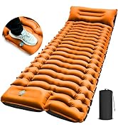 FUN PAC Camping Sleeping Pad, Ultralight Camping Pad with Pillow Built-in Foot Pump Inflatable Sl...