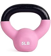 LIONSCOOL Neoprene Coated Cast Iron Kettlebell Weight, All-Purpose Solid Kettlebell for Full Body...
