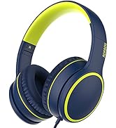 RORSOU R10 On-Ear Headphones with Microphone, Lightweight Folding Stereo Bass Headphones with 1.5...