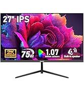 Gawfolk 27 inch IPS 2K QHD (2560×1440) Computer Monitor 75Hz Gaming PC Screen, 1ms,Adaptive Sync,...