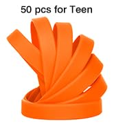LVNRIDS Solid Color 50 Silicone Wristbands Rubber Bracelets for Children, 7 inch Wholesale Sports...