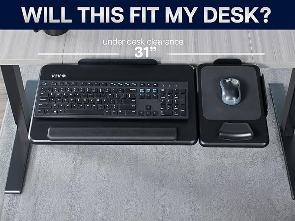 Under desk keyboard tray slide out Keyboard tray pull out Keyboard desk attachment wrist rest