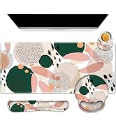 ARTSO Desk Mat, Large Gaming Mouse Pad Wrist Support Set, Ergonomic Keyboard Wrist Rest Desk Pad ...