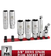 LLNDEI 3/8-Inch Drive Spark Plug Socket Set 7PCS, SAE &amp; Metric, 5/8-inch, 3/4-inch, 13/16-inch, 1...