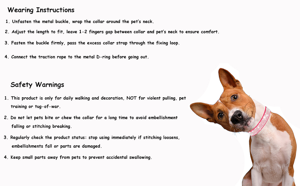 User Manual for Rhinestone Pet Collar