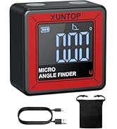 XUNTOP Small Digital Angle Finder with Bottom Strong Magnetic 4 * 90° Angle Gauge with AV Display...