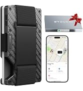 Stouchi Trackable Wallet for Men, Built-in Find My (iOS Only) RFID Blocking Carbon Fiber Slim Wal...