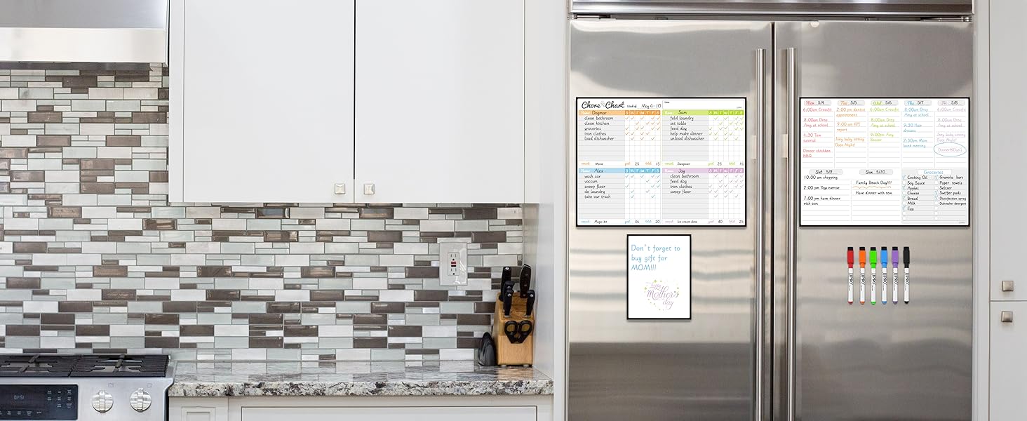 colorful chore chart and weekly bundle set