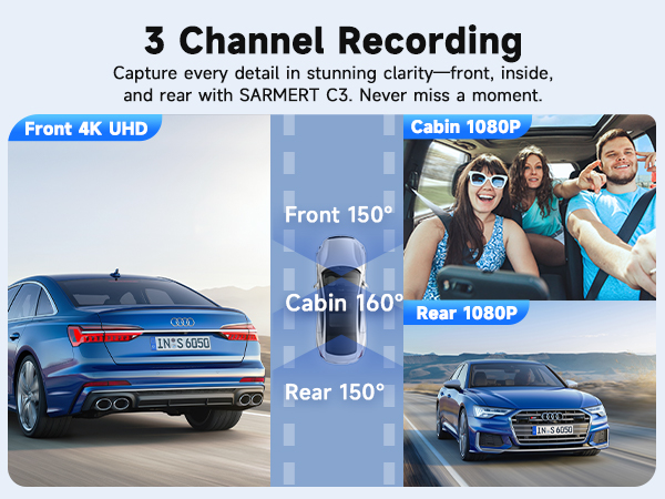 3 Channel dash cam