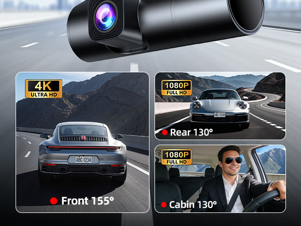 3 Channel Dash Cam Front and Rear
