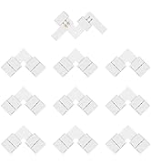 VIPMOON L Shape 2 Pin LED Connectors,10 Pcs Right Angle Corner Solderless Adapter Connector for 1...