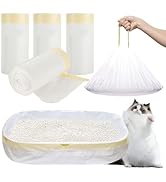 QTLCOHD 80 Count Cat Litter Bags, 36 x 16 Inch Large Litter Box Liners for Automatic Cat Litter B...
