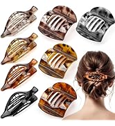8 Pcs Flat Hair Clips for Women, 2 Styles French Flat Claw Clips for Women, Large Strong Hold Hai...