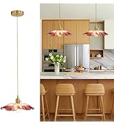 GloMuse Vintage Pendant Light Fixture Glass Hanging Light Fixture Folwer Light Pendant Lights Mod...