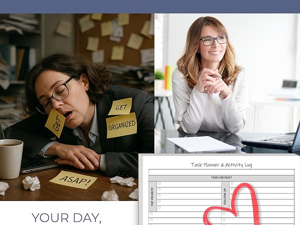 Task planner notepad for ADHD time management, to-do list organization, daily productivity system