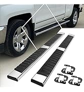 [Pair] 6.7" Stainless Steel Running Boards Side Step Bars Compatible with 07-19 Chevy Silverado/G...