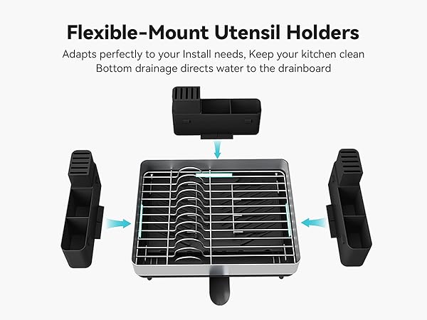 Expandable Dish Drying Rack_Large Dish Racks for Kitchen Counter_Stainless Steel Dish Drainers
