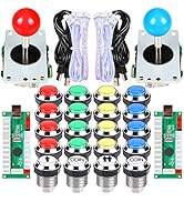 EG STARTS 2 Player Arcade Contest DIY Kits USB Encoder To PC Joystick + 8 Ways Sticker + Chrome P...