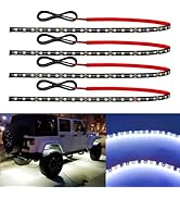 Miisiya 12V Led Light Strip Connectable 24Inch White Led Strip Lights for Car Underglow Kit Golf ...