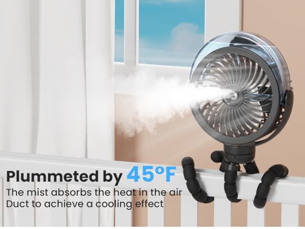Misting stroller fan