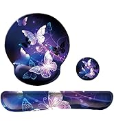 Keyboard Wrist Rest Pad Mouse Pad with Wrist Support Set of 3, Mousepad with Non-Slip Rubber Base...