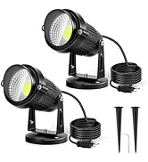LemonBest Landscape Lights - 5W 110V Outdoor Spotlight - Waterproof IP65-3000K Cool White LED Lan...